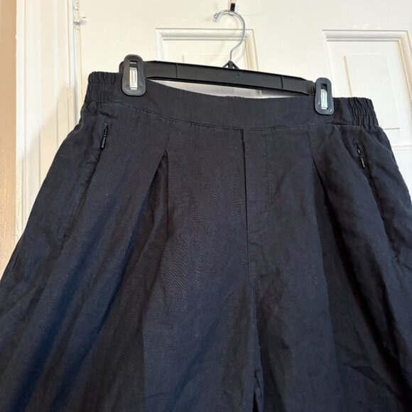 Athleta Playa Linen Wide Leg Crop Pant in Black - 12 - Picture 9 of 9
